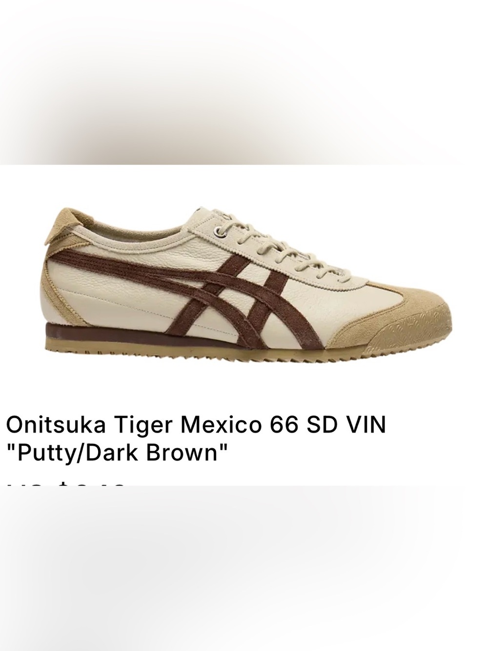 Onitsuka Tiger Mexico 66 SD VIN Putty Dark Brown Sneakers 7.5 EU 39 NEW WITH BOX